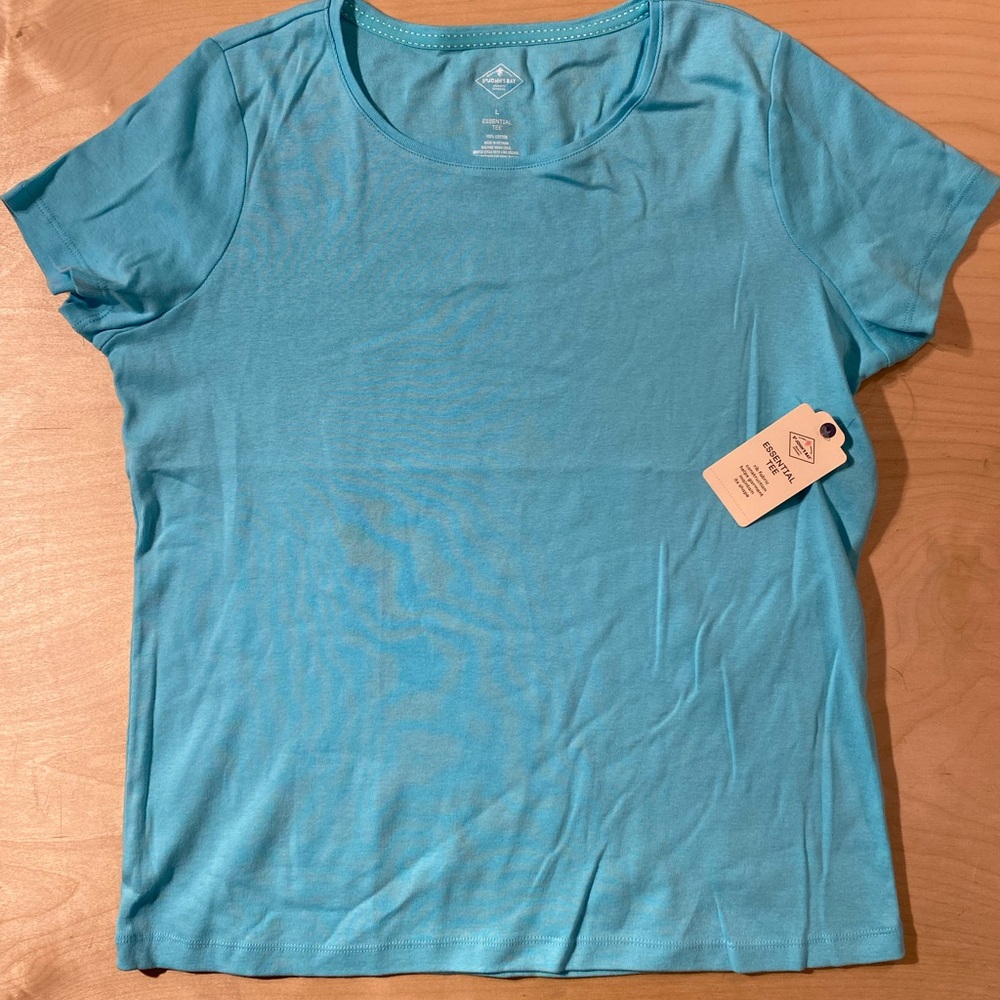 St. John's Bay Aqua Short Sleeve Tee Large (QK) - Picture 3 of 6